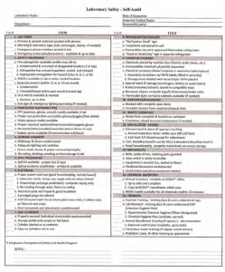 employee file checklist fig laboratory safety self audit checklist
