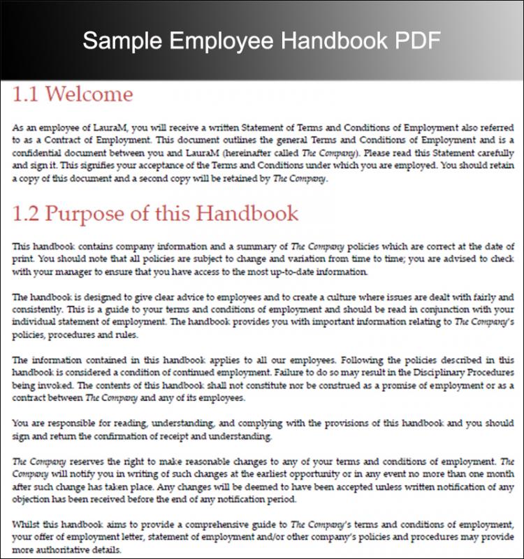 employee handbook examples
