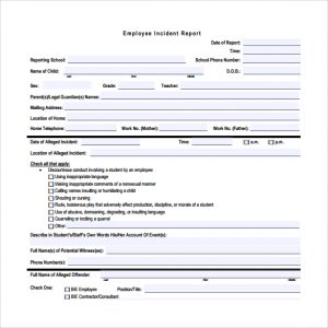 employee incident report employee incident report free download