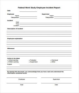 employee incident report sample pdf employee incident report template to download