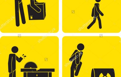 employee incident reports incident clipart stock vector clip art illustration styled like a universal sign showing a stick figure man suffering various