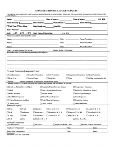 employee injury report employee report of accidentinjury l