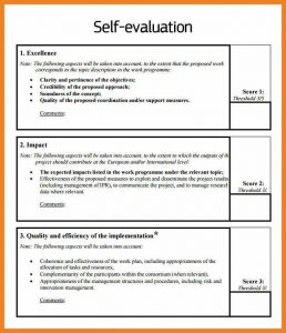 employee performance evaluation template self appraisal examples self evaluation example
