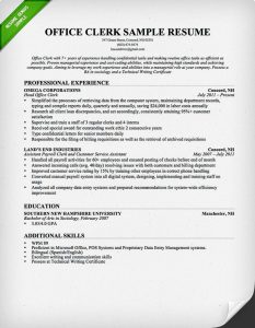 employee recommendation letter office clerk resume professional sample clerical duties resume