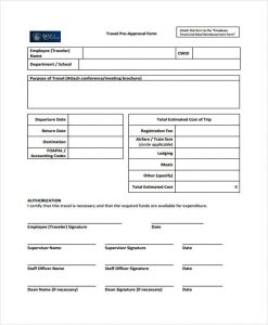 employee reimbursement form employee travel approval form