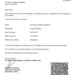 employee resignation letter wipro experience letter