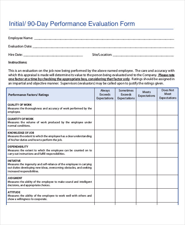 employee review template