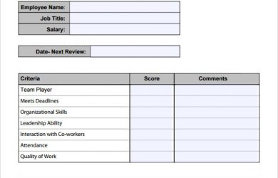 employee review template employee performance review template teopd