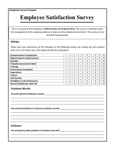 employee satisfaction survey employee satisfaction survey template