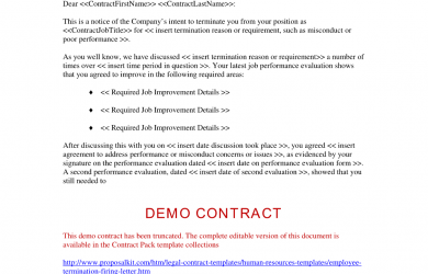 employee termination letter employee termination letter human resources letters forms and