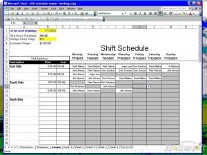 employee work schedule template shift scheduler for excel