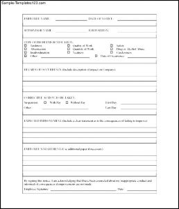 employee write ups templates free printable employee write up form
