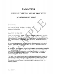 employee written warning form student disciplinary action letter sample