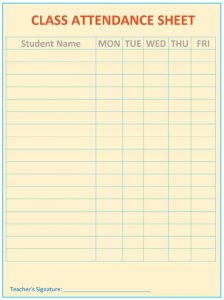employees sign in sheet uncategorized very simple class attendance sheet template for classroom with days of school and brown background