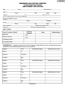 employment application form free download robinson helicopter job application form