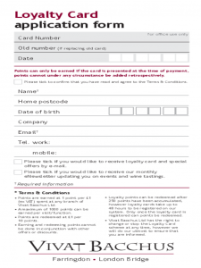 employment application form template loyalty card application form london d