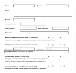 employment application template microsoft word job application template free download ms word