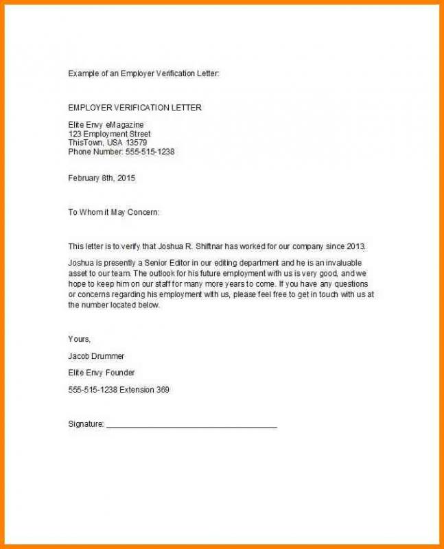 employment confirmation letter
