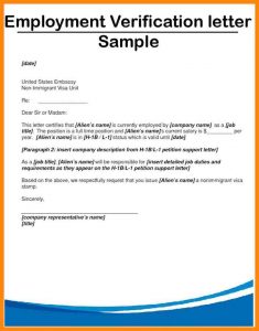 employment confirmation letter employment confirmation letter employment verification letter sample