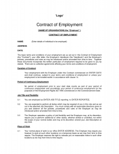 employment contract template employment contract sample