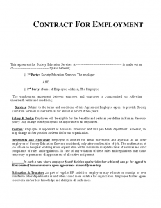 employment contract template employment contract template