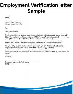 employment letter sample o