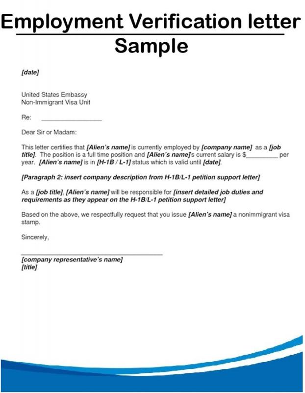 employment letter sample