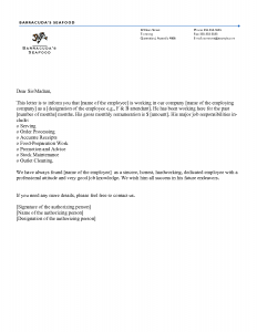 employment letter template letter of employment