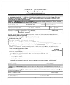 employment verification form employment eligibility verification form