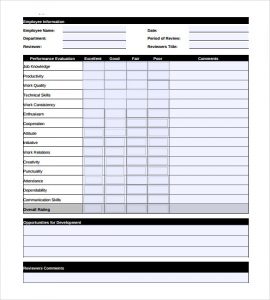 employment verification form templates sample employee performance review form