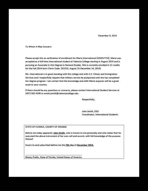 employment verification letter for visa