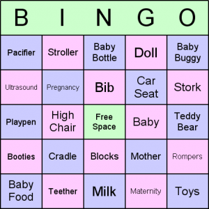 empty bingo card bingo baby shower