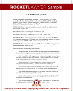 end of lease letter to tenant from landlord sample late rent payment agreement form template