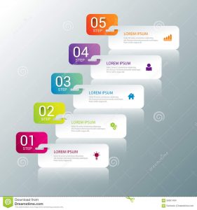 engineering paper template steps process labels infographics mockup template background simple multicolor step infographic concepts collection