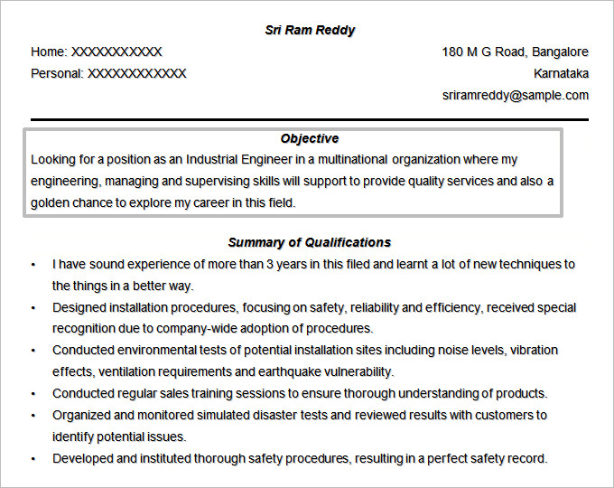 engineering resume objective