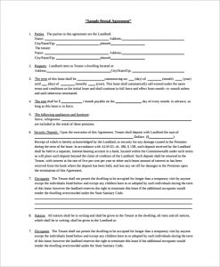 enterprise rental agreement landlord rental agreement