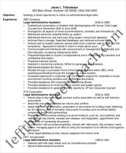 entry level administrative assistant resume entry level legal administrative assistant resume