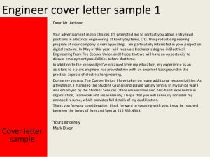 entry level cover letter sample engineer cover letter
