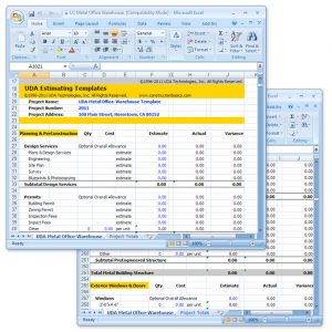 estimate template excel lc detailed x