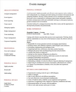 event planner resume event manager resume template