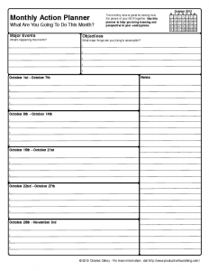 event planner template monthly action planner