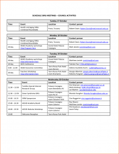 event schedule template event schedule template