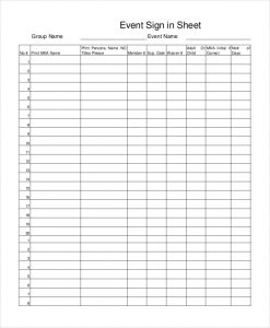 event sign in sheet free event sign in sheet