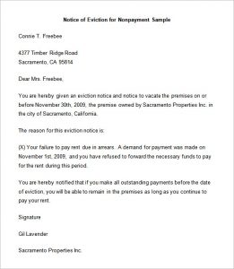 eviction letter template nonpayment eviction letter template