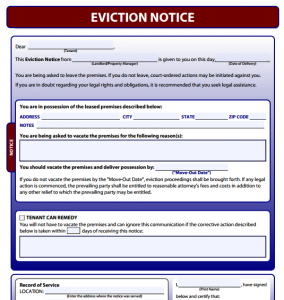 eviction notice form beacbaeeccf example form