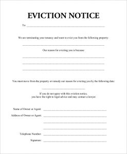 eviction notice form blank eviction notice form