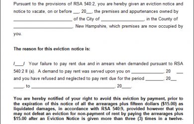 eviction notice form eviction notice template