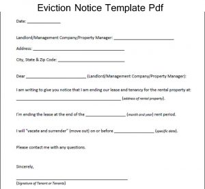 eviction notice form sample eviction notice template pdf