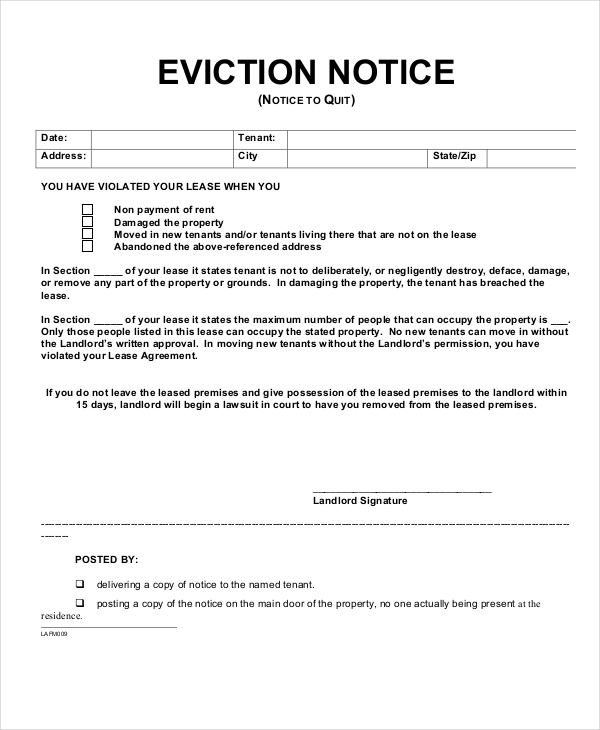 eviction notice form