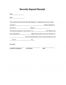 eviction notice in texas landlords security deposit receipt form x